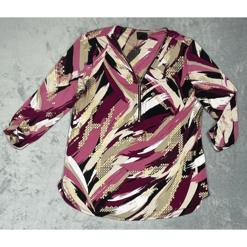 JM Collection Zip Front Top size 0X